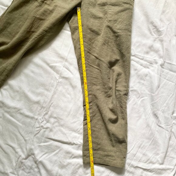 Emme Mama Transitional Maternity Smocked Linen Pant Women's XS Olive Green - Picture 15 of 16